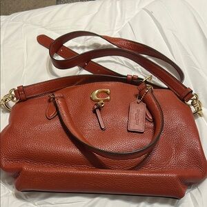 Coach Brown Leather Shoulder Bag with Versatile Design